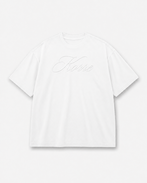 Korre Script Tee White