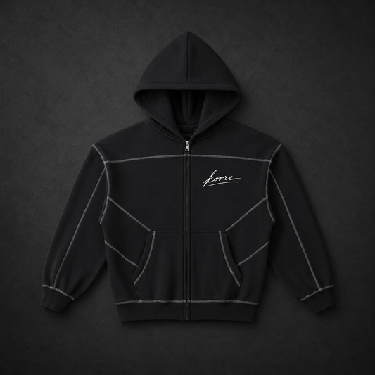 KORRE Zip Hoodie — Black