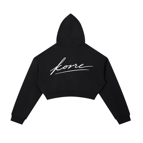 Essential Cropped Zip-Up Hoodie