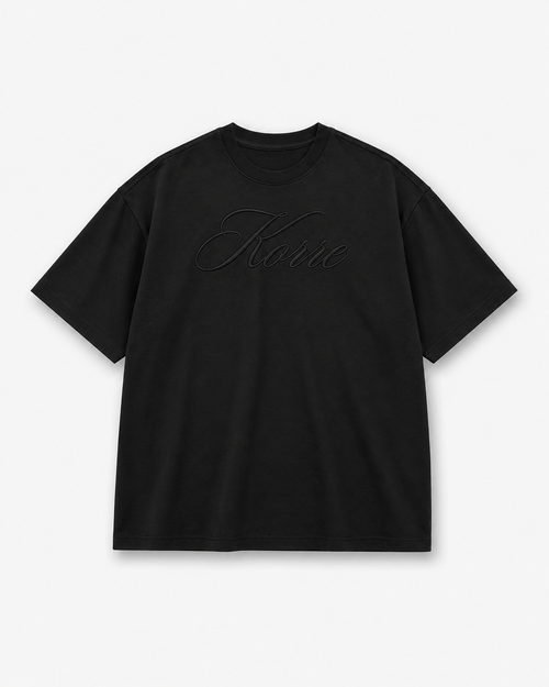 Korre Script Tee Black