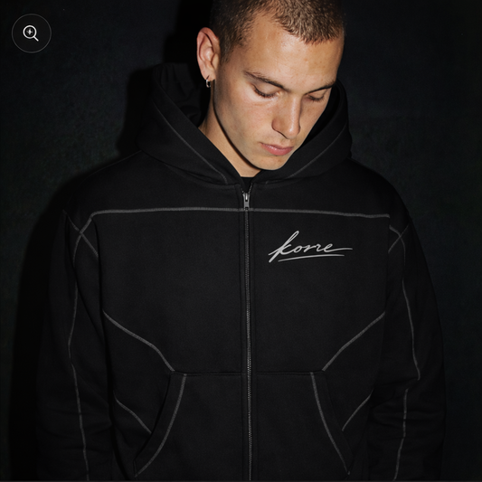 KORRE Zip Hoodie — Black
