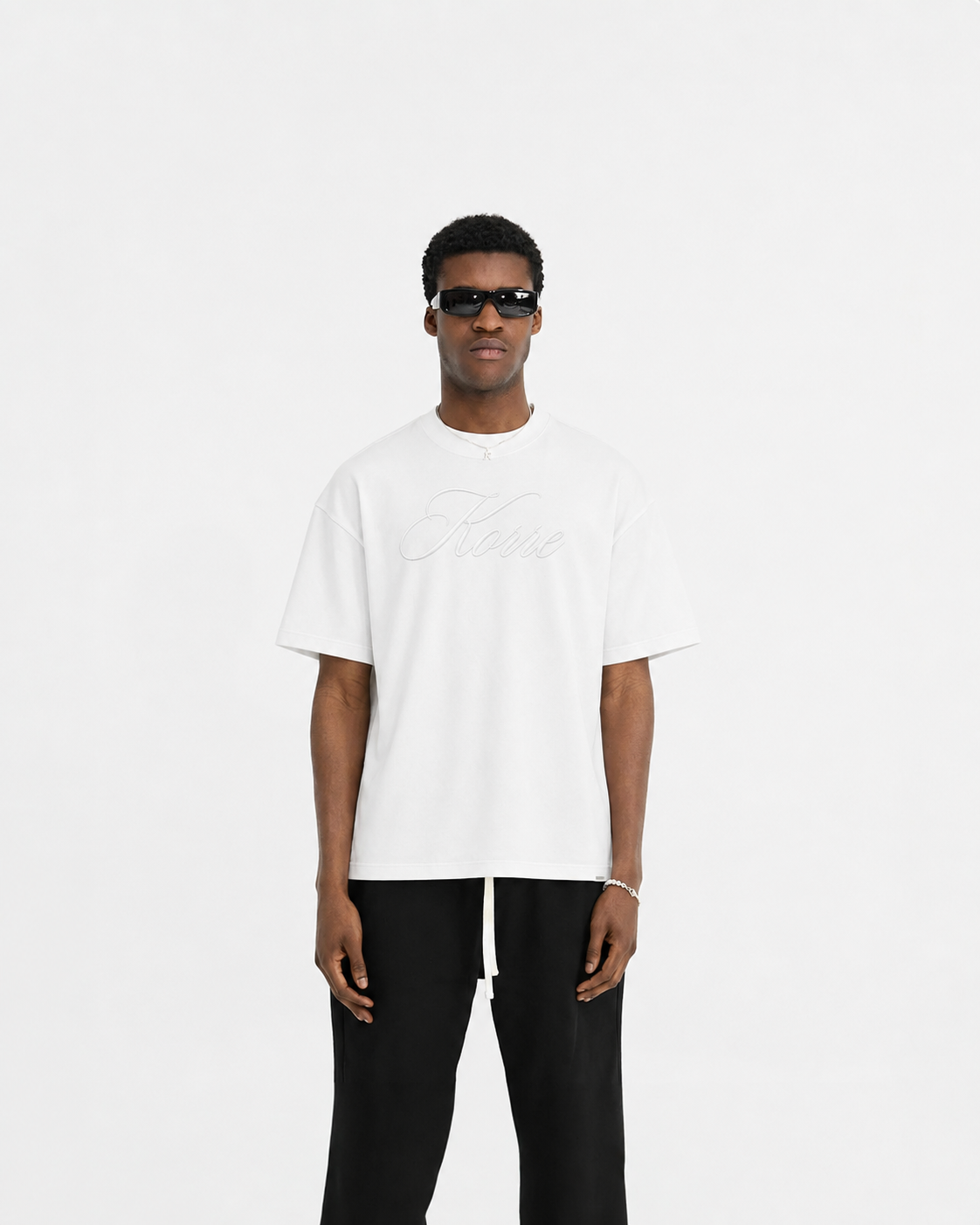 Korre Script Tee White