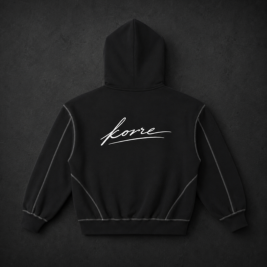 KORRE Zip Hoodie — Black