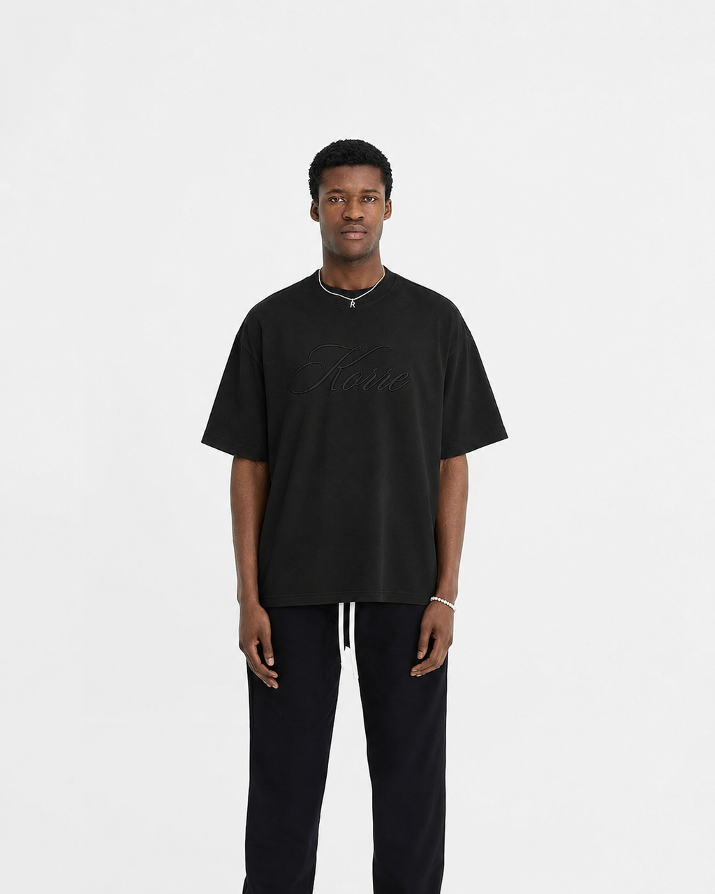 Korre Script Tee Black