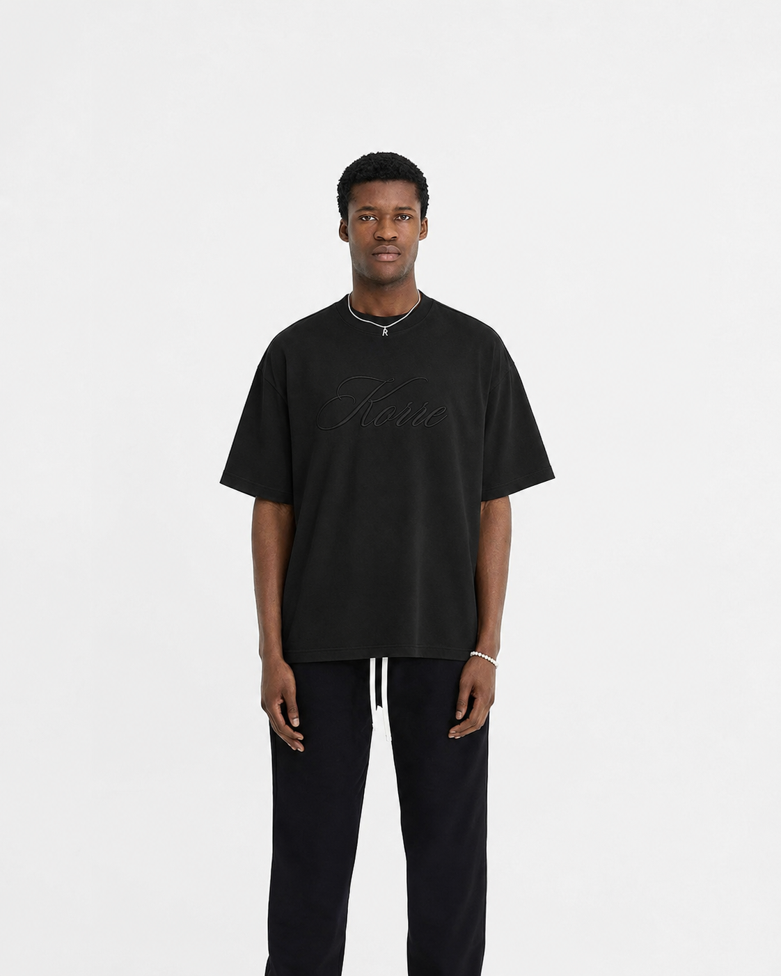 Korre Script Tee Black